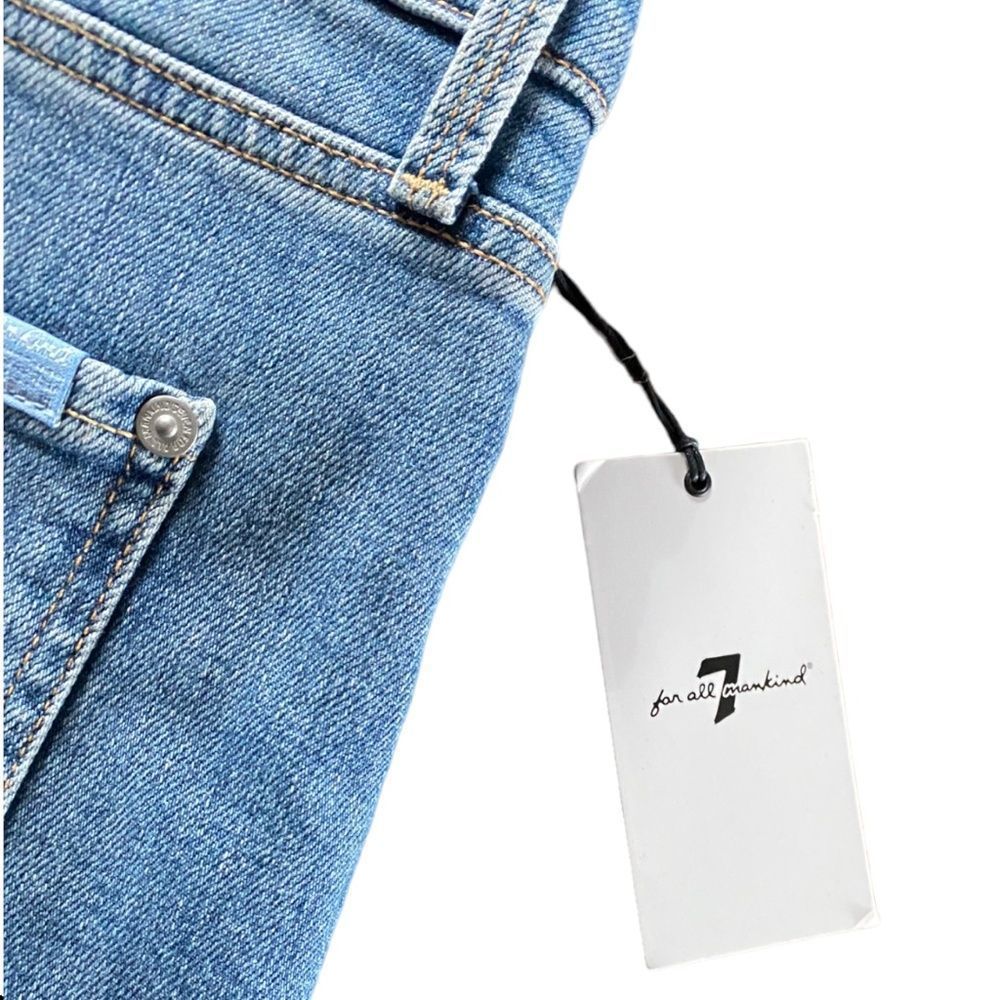 7 For All Mankind Women's Blue Step Hem Crop Denim Skinny Jeans Size 32 NWT - Picture 10 of 15